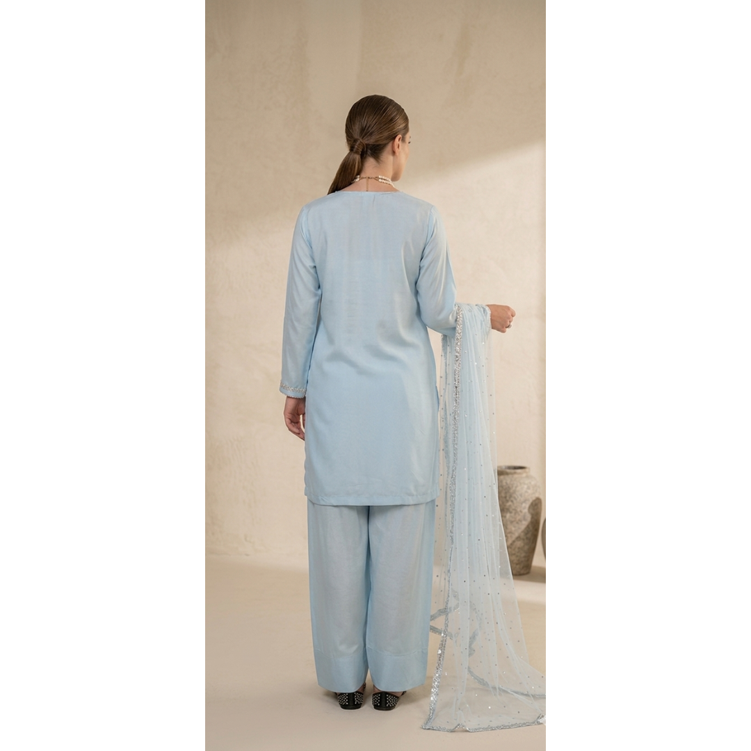 Sky Blue 3-Piece Set with Dupatta - MY12D01