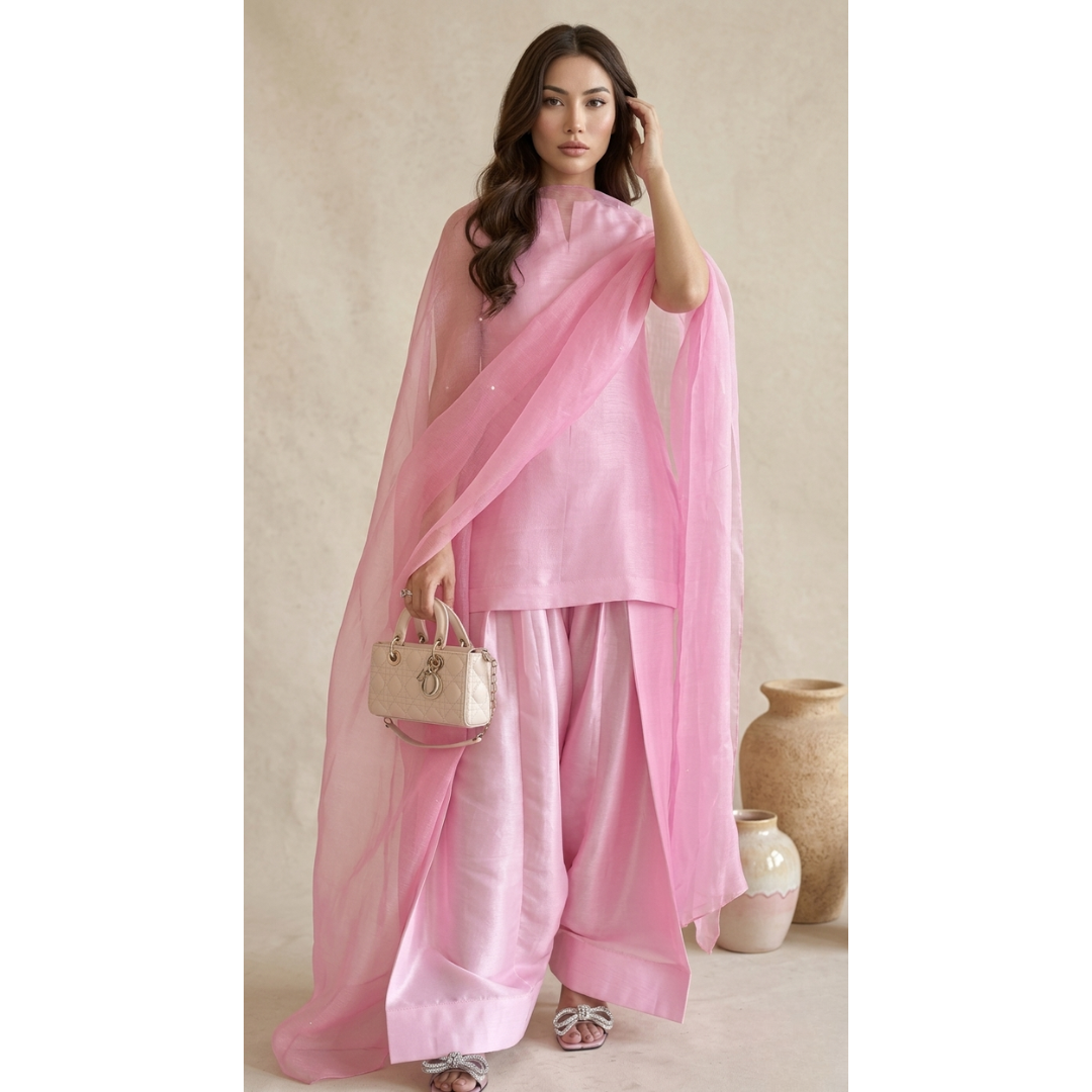 Baby Pink 3-Piece Suit with Dupatta -MY12D12