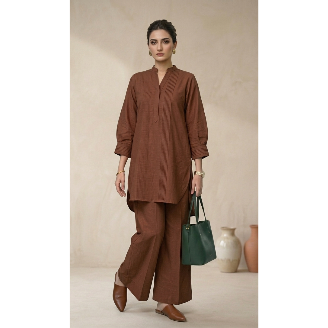 Chocolate Brown Co-Ord Kurta Set - MY12D09