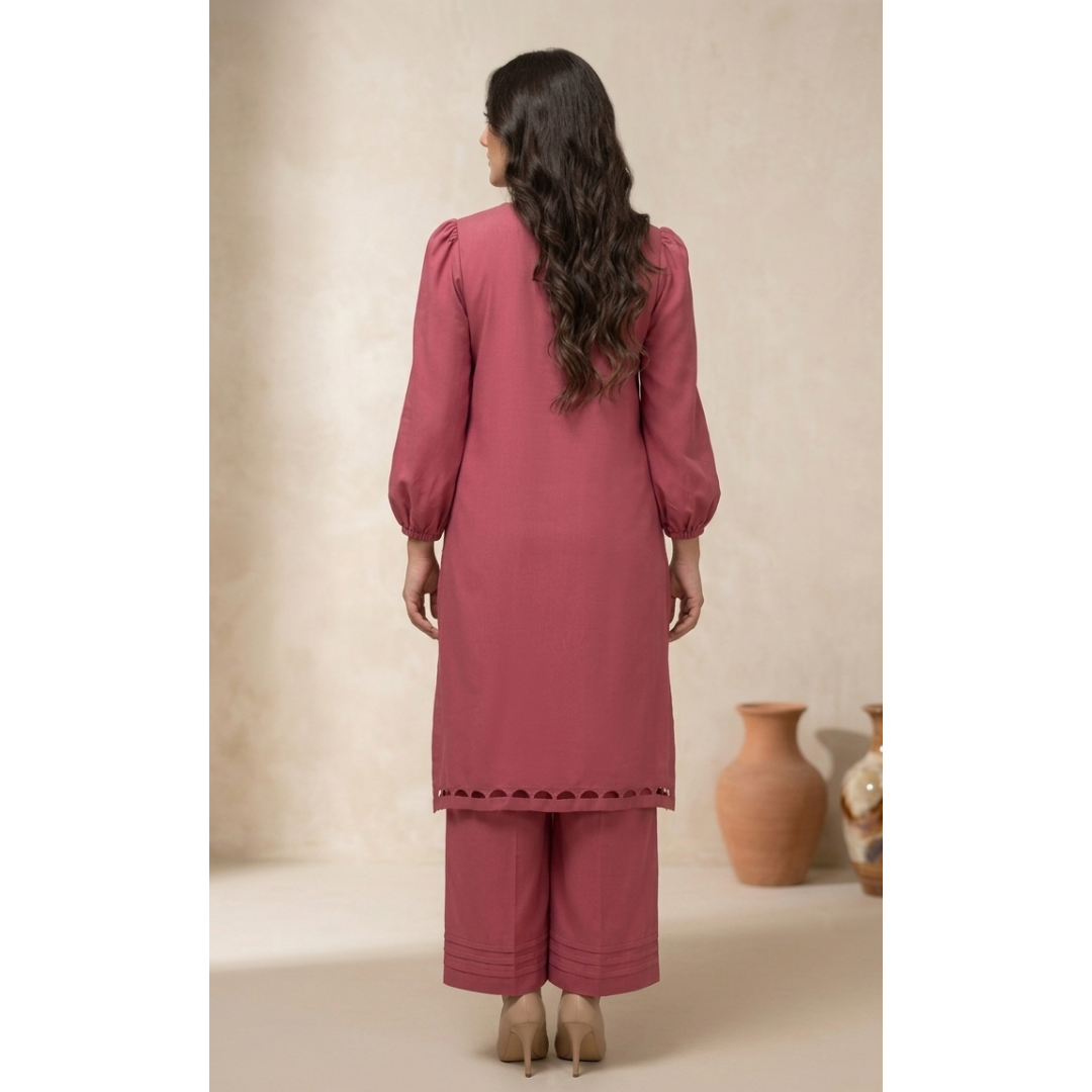Rose Pink Kurta Trouser Set - MY12D11