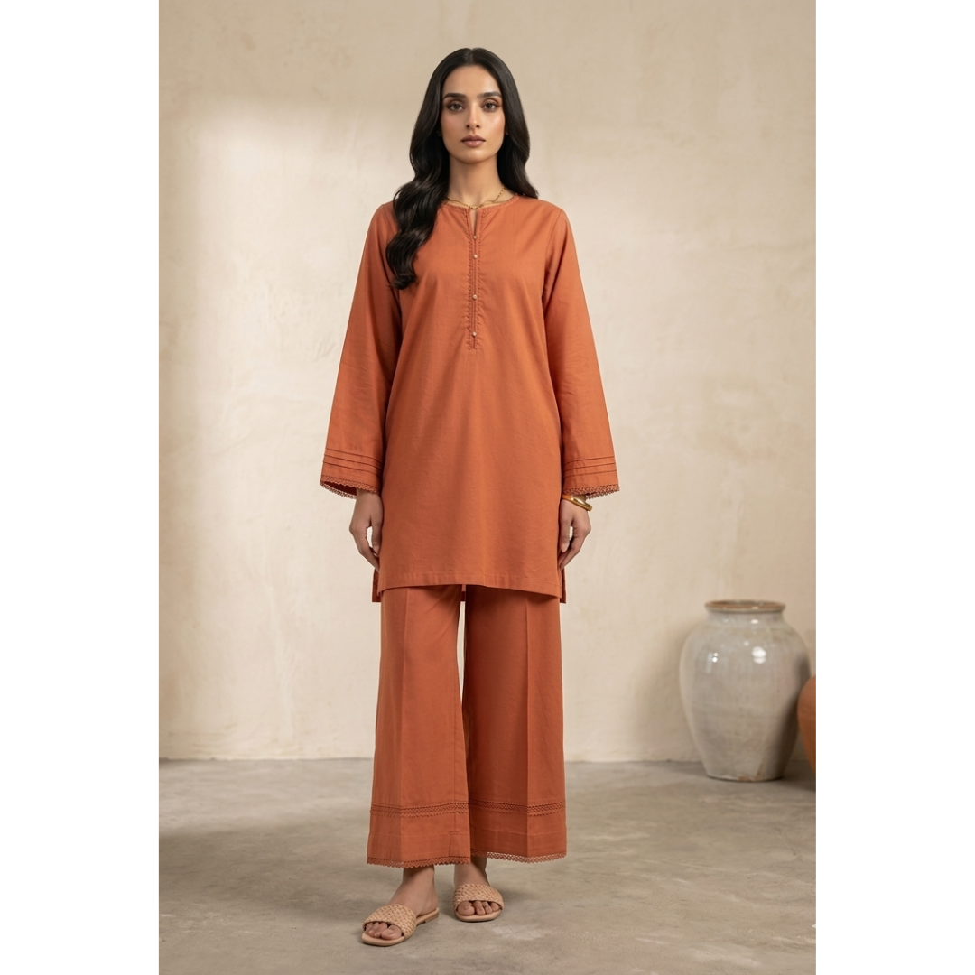 Rust Orange Co-Ord Kurta Set - MY12D04