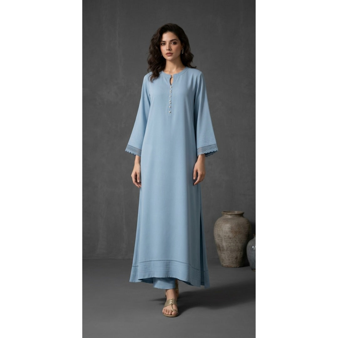 Sky Blue Minimal Long Shirt - MY12D17