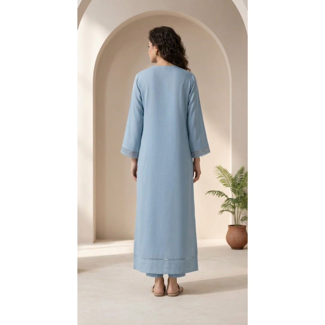 Sky Blue Minimal Long Shirt - MY12D17