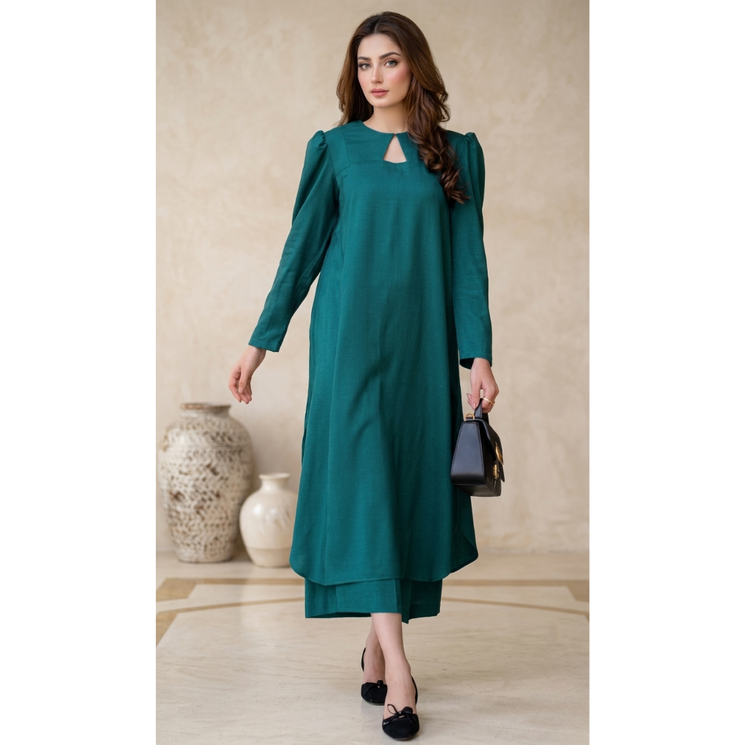Teal Green A-Line Kurta for Women – Elegant Daily Wear - MY12D15